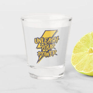 Unleash Your Power Motivational Lightning Bolt Shot Glass