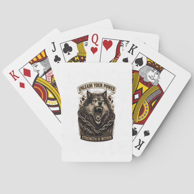 Unleash Your Power — Strength Is Within Playing Cards (Back)