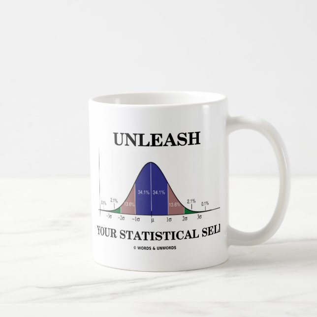 Unleash Your Statistical Self (Bell Curve Humour) Coffee Mug (Right)