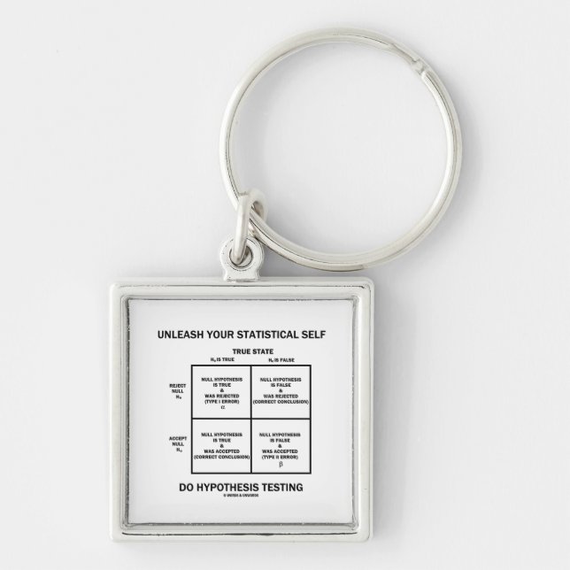 Unleash Your Statistical Self Hypothesis Testing Key Ring (Front)