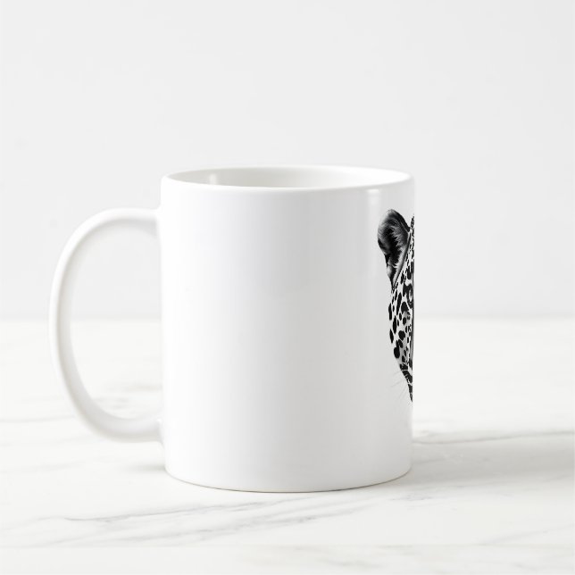 Unleash Your Wild Side - Realistic Leopard Head Te Coffee Mug (Left)