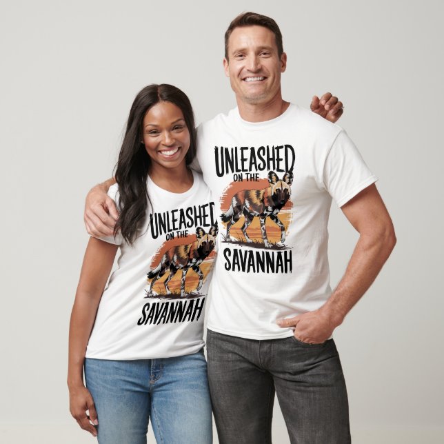 Unleashed on the Savannah - African Wild Dog Art T-Shirt (Unisex)