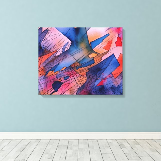 "Unleashed Potential" Contemporary Abstract Art Canvas Print (Insitu(Wood Floor))
