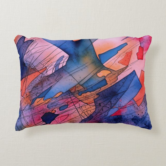 "Unleashed Potential" Contemporary Abstract Art Decorative Cushion (Front)