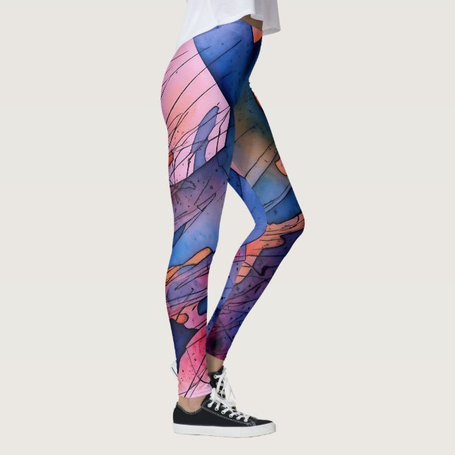 "Unleashed Potential" Contemporary Abstract Art Leggings (Right)