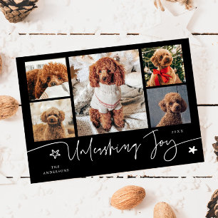 Unleashing Joy Black Dog Multi Photo Holiday Card