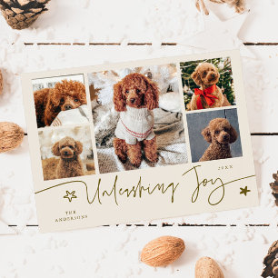 Unleashing Joy Cream Dog Multi Photo Holiday Card