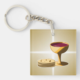 Unleavened Bread and Wine The Last Supper Easter Key Ring
