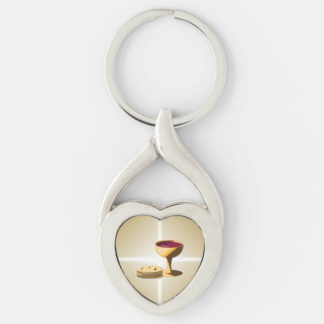 Unleavened Bread and Wine The Last Supper Easter Key Ring (Front)