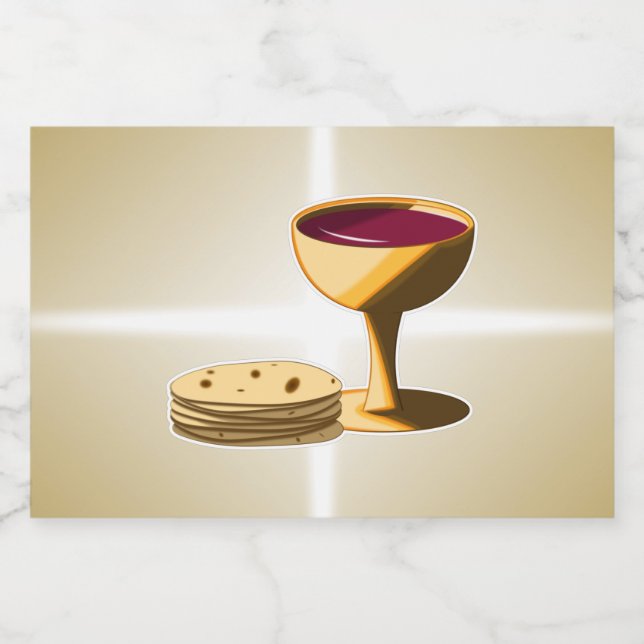 Unleavened Bread and Wine The Last Supper Easter Liquor Bottle Label (Single Label)