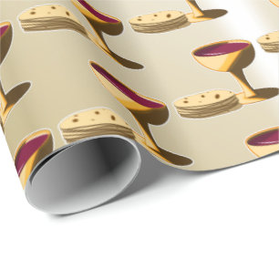 Unleavened Bread and Wine The Last Supper Easter Wrapping Paper