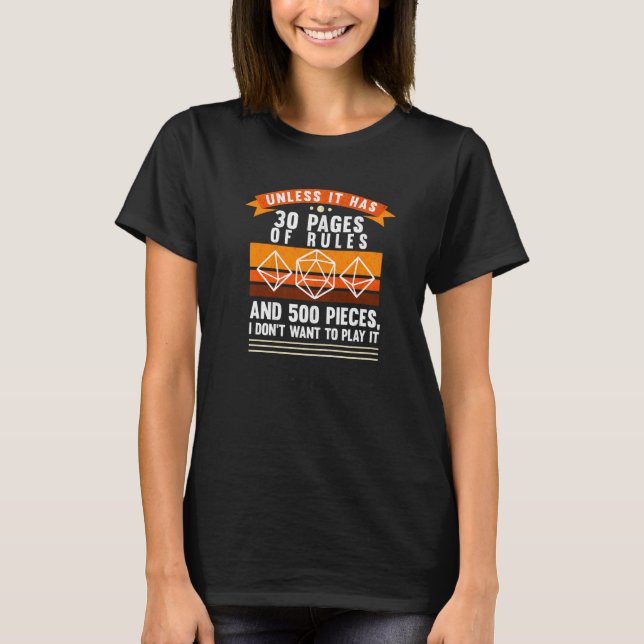 Unless It Has 30 Pages Roleplaying RPG TTRPG Table T-Shirt (Front)