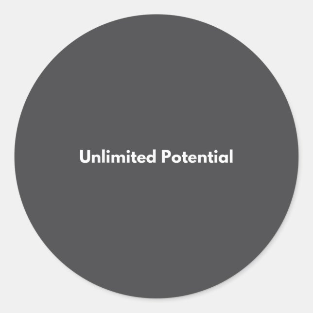 Unlimited Tential Insrational Motivational Everyda Classic Round Sticker (Front)