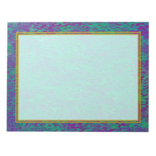 Unlined Purple Teal Large Note Pad