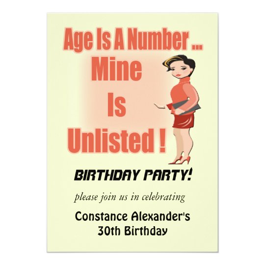 Unlisted Age Birthday Party Invitations