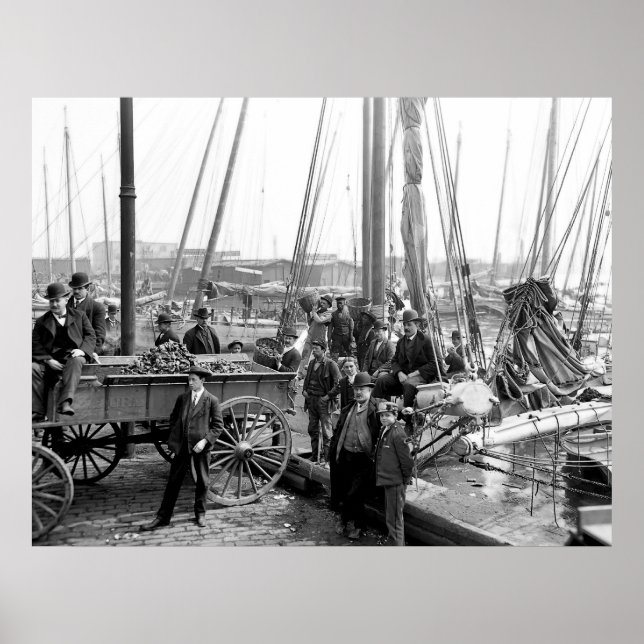 Unloading Oysters Poster (Front)