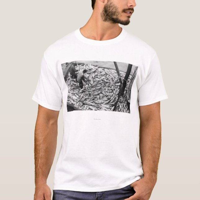 Unloading Salmon from Fishing Boats Photograph T-Shirt (Front)