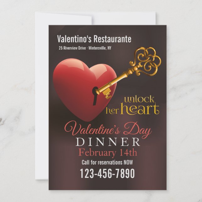 Unlock Her Heart Valentine's Sale Promotion Invitation (Front)