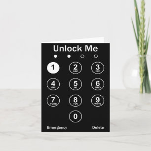 Unlock Me Phone Pcode Funny Gaming Christmas Gift  Card