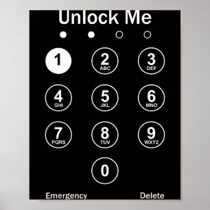 Unlock Me Phone Pcode Funny Gaming Christmas Gift Poster