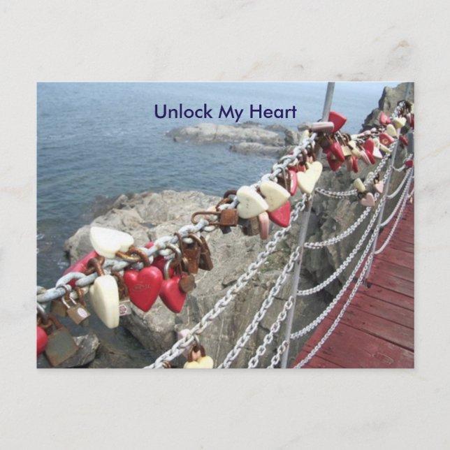 Unlock My Heart Valentine Postcard (Front)