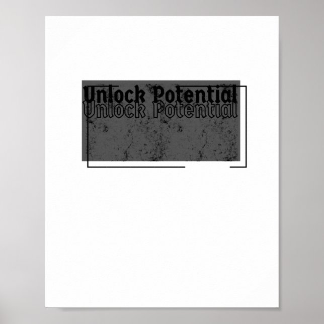 Unlock Potential Minimalist Motivational Design St Poster (Front)
