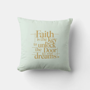 Unlock Your Dreams with Faith as the Key: 2 Sides Cushion