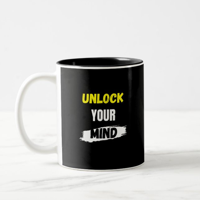 Unlock Your Mind Two-Tone Coffee Mug (Left)