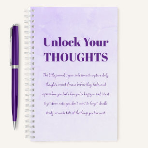 Unlock Your Thoughts   Motivational Writing  Notebook