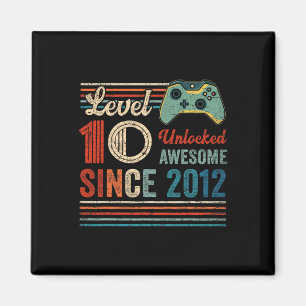 Unlocked Level 10 Birthday 10 Year Old Video Game Magnet