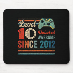Unlocked Level 10 Birthday 10 Year Old Video Game  Mouse Mat