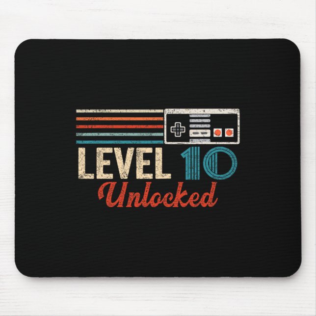 Unlocked Level 10 Birthday Boy Video Game Controll Mouse Mat (Front)