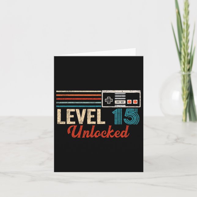 Unlocked Level 15 Birthday Boy Video Game Controll Card (Front)