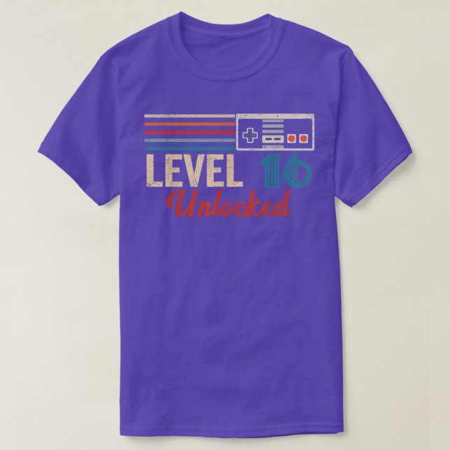 Unlocked Level 16 Birthday Boy Video Game Controll T-Shirt (Design Front)