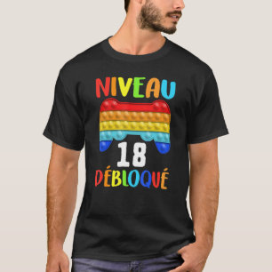Unlocked Level 18th Birthday Gamer Pop It Fidget T T-Shirt