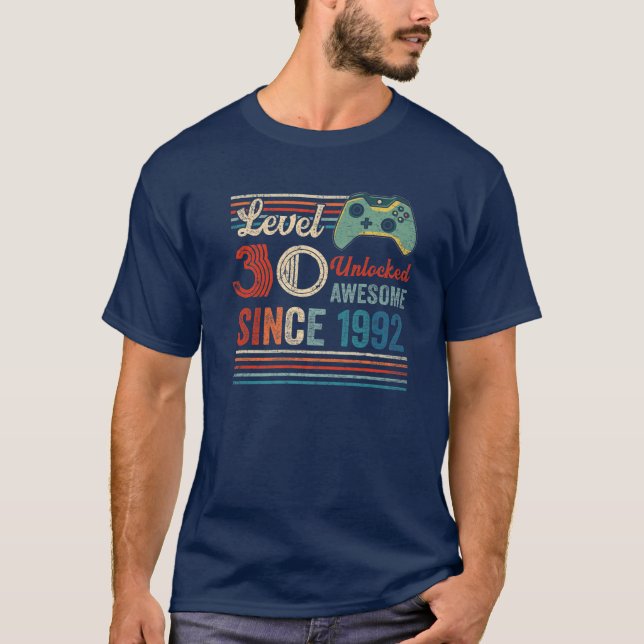 Unlocked Level 30 Birthday 30 Year Old Video Game T-Shirt (Front)