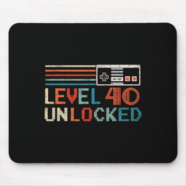 Unlocked Level 40 Birthday Boy Video Game Controll Mouse Mat (Front)
