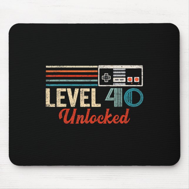 Unlocked Level 40 Birthday Boy Video Game Controll Mouse Mat (Front)