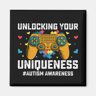Unlocking Your Uniqueness Autism Gaming Gamer Magnet