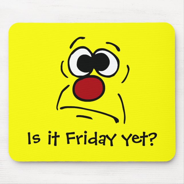 Unlucky Face Grumpey Mouse Mat (Front)