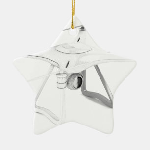 Unmanned aerial vehicle (drone) ceramic tree decoration