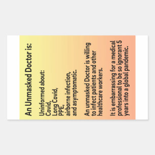 Unmasked Doctors info paper stickers