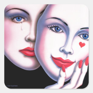Unmasked Square Sticker
