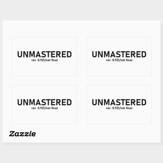 Unmastered Audio T-Shirt - Creative Glitch Style Rectangular Sticker (Sheet)