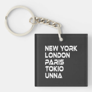 Unna New York London Paris Tokio Anhänger Key Ring