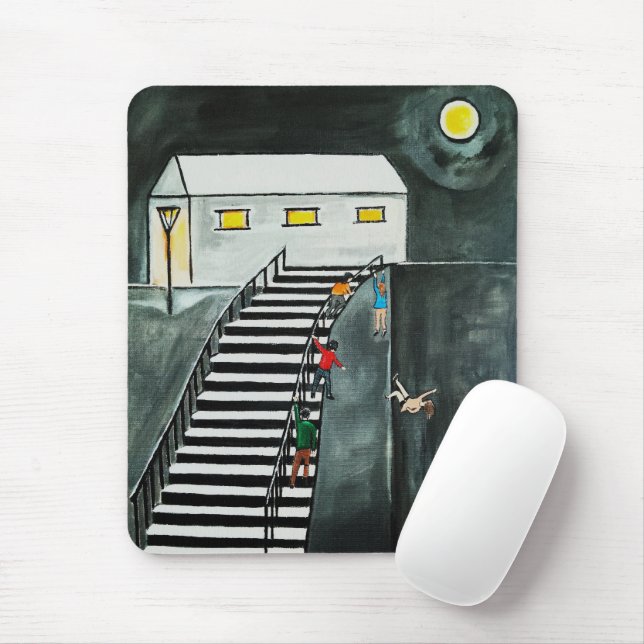 Unnecessary Steps Painting by Alfred Fox Mouse Mat (With Mouse)