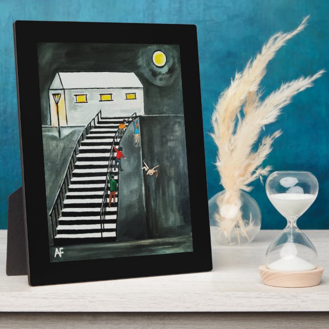 Unnecessary Steps Painting by Alfred Fox Plaque (Side)