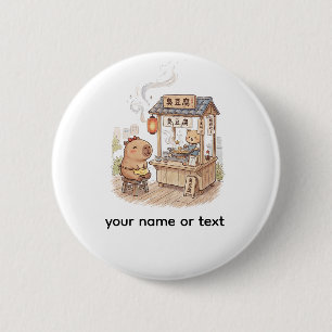 unny Capybara at Stinky Tofu Stall   Taiwan Night  6 Cm Round Badge