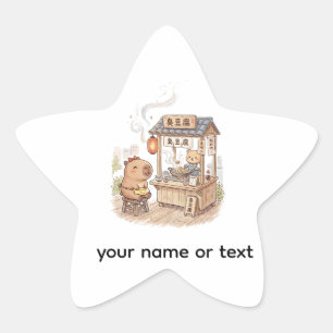 unny Capybara at Stinky Tofu Stall Taiwan Night Star Sticker