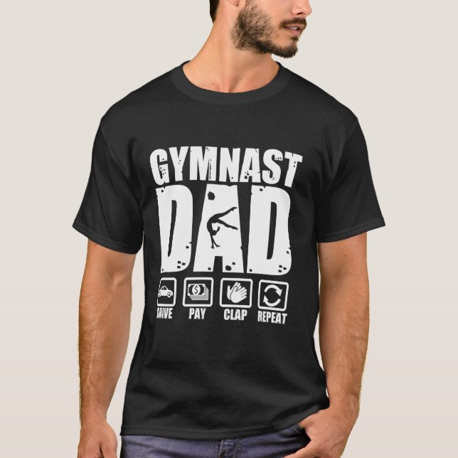 unny Gymnast Dad Proud Gymnastics Father Humour Fa T-Shirt (Front)